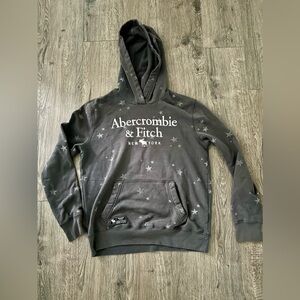 abercrombie kids Girl’s boy’s Star Print Pullover Hoodie pocket 15/16 Dark Gray